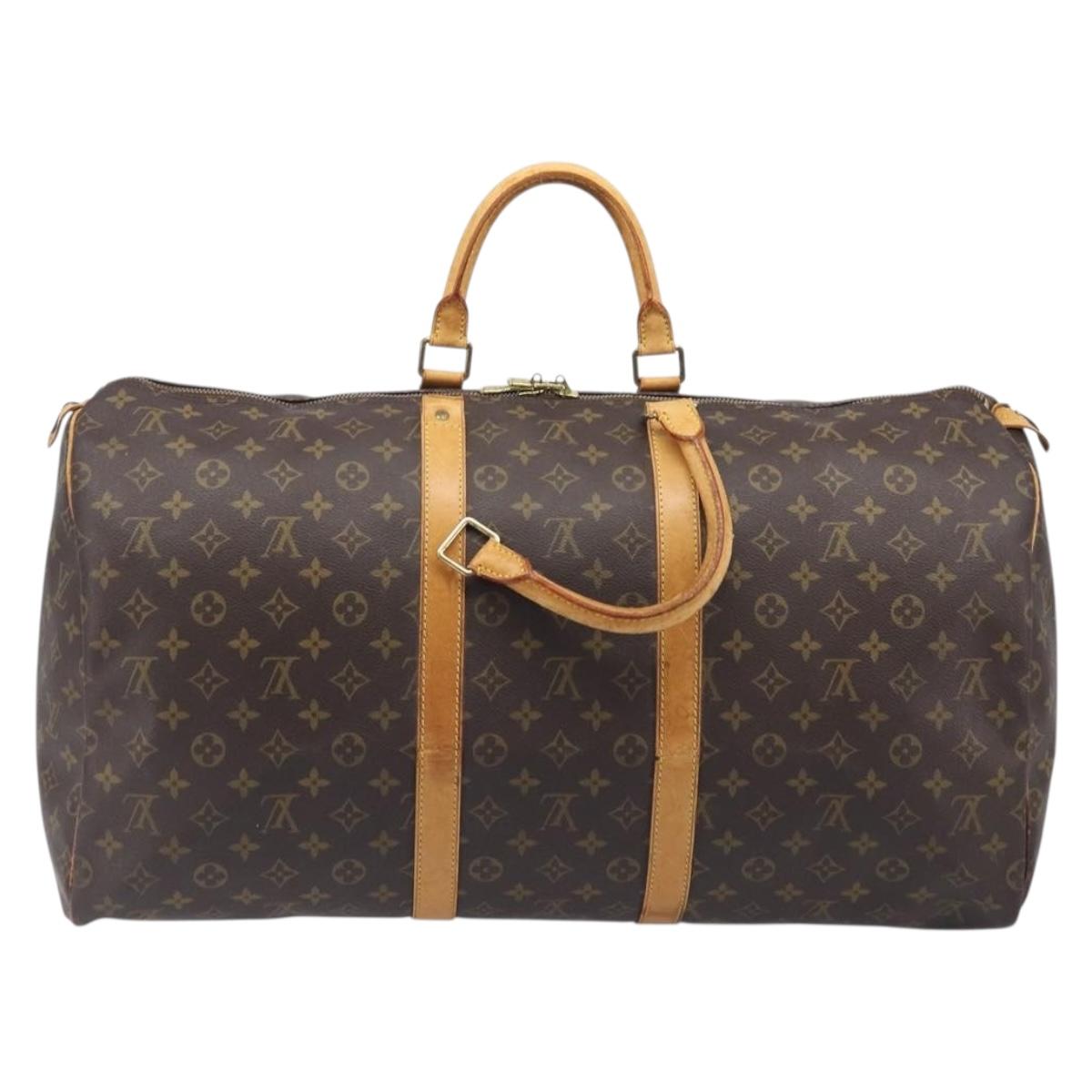 LOUIS VUITTON Monogram Keepall 55 Boston Bag M41424 LV Auth 206875