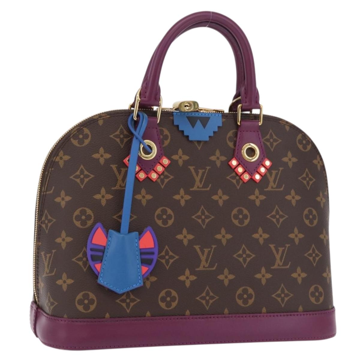 LOUIS VUITTON Monogram Totem Alma PM Hand Bag Purple LV Auth 206881SAM