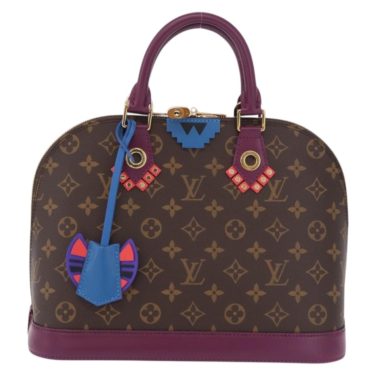 LOUIS VUITTON Monogram Totem Alma PM Hand Bag Purple LV Auth 206881SAM