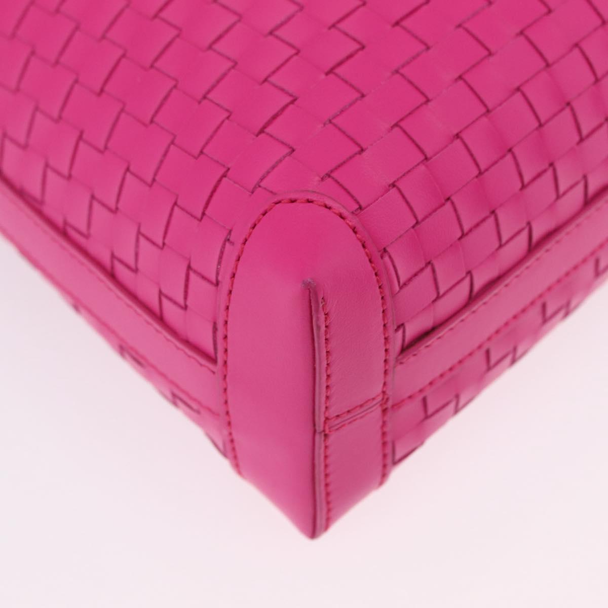 Salvatore Ferragamo Gancini Shoulder Bag Leather Pink Silver Auth 206885A