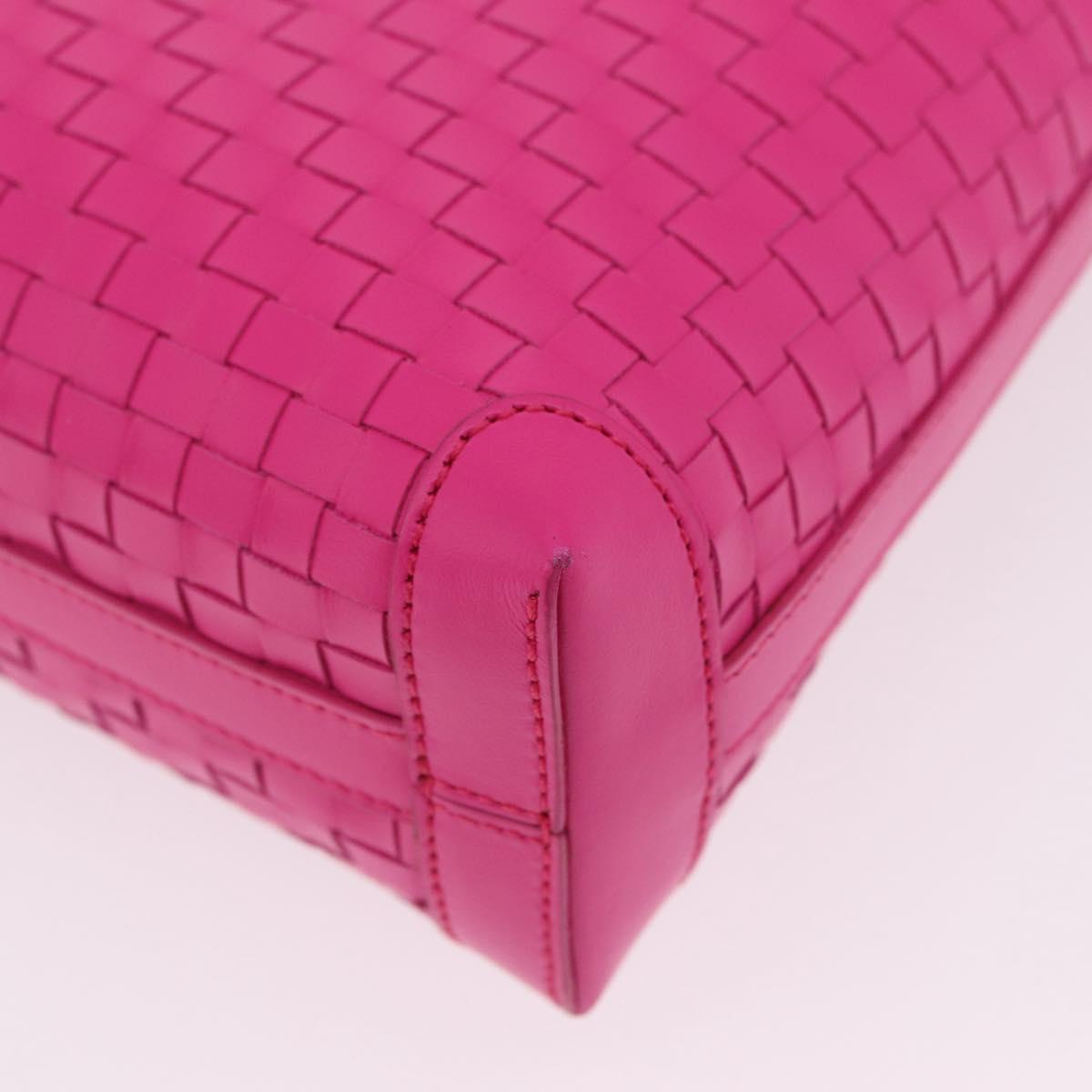 Salvatore Ferragamo Gancini Shoulder Bag Leather Pink Silver Auth 206885A