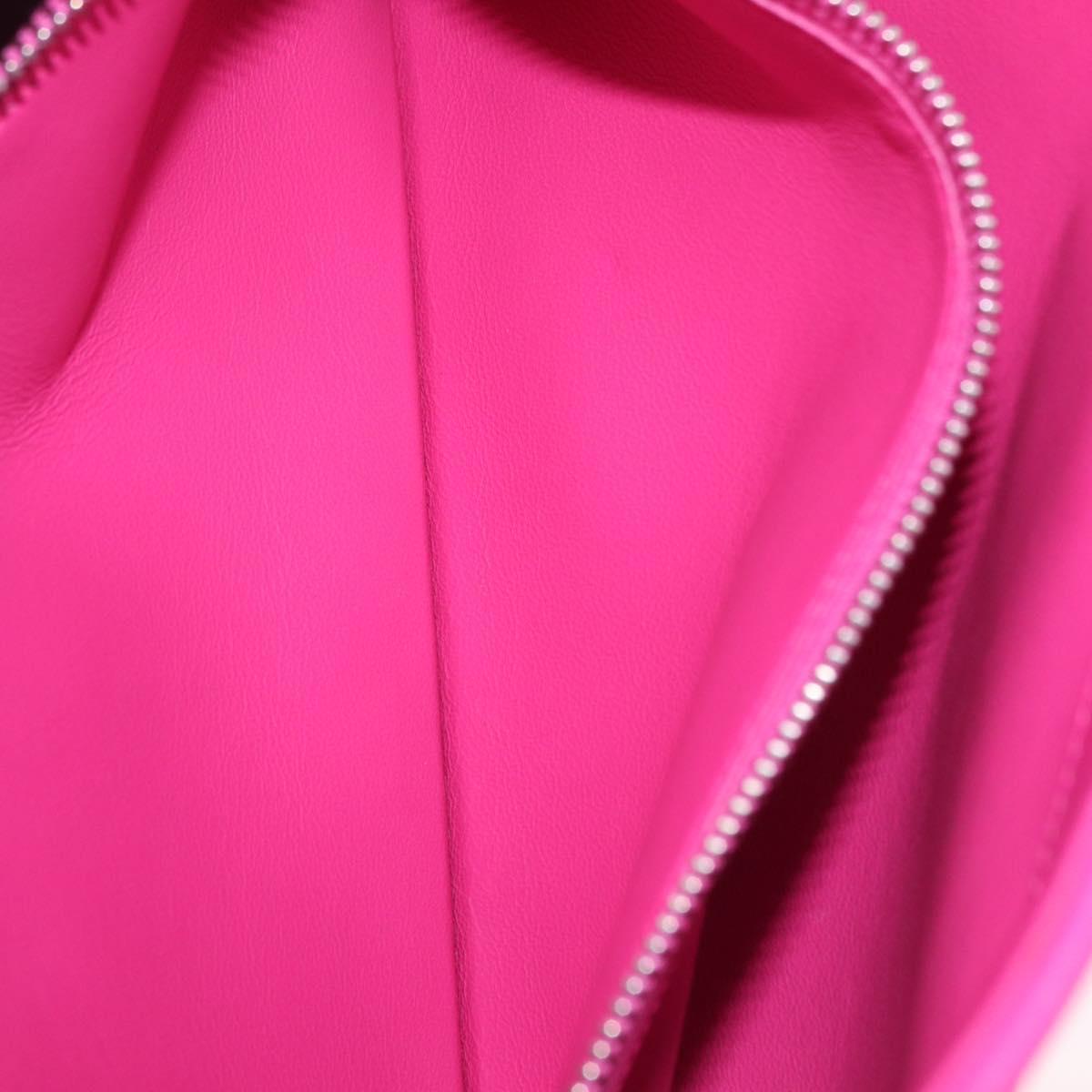 Salvatore Ferragamo Gancini Shoulder Bag Leather Pink Silver Auth 206885A