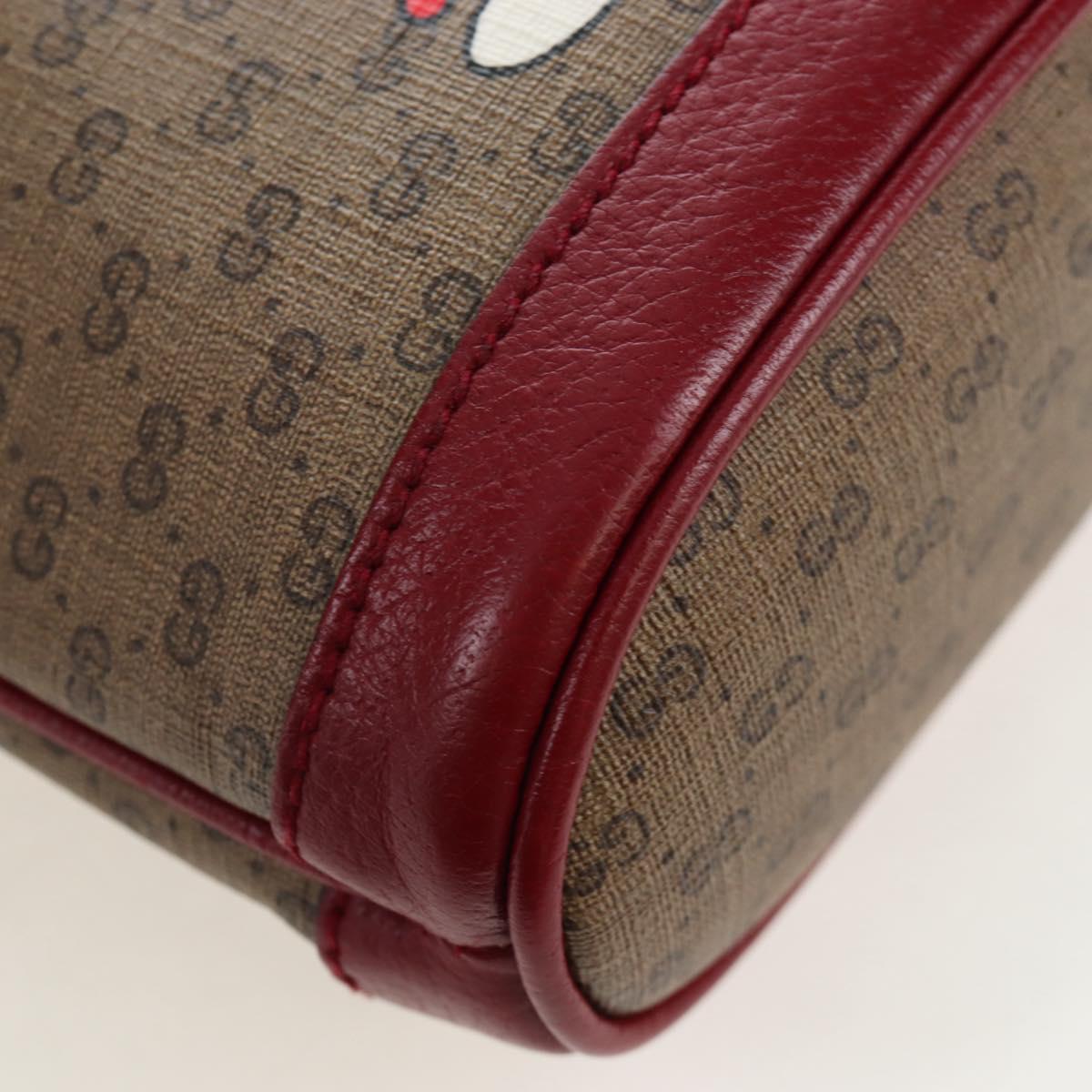 GUCCI Micro GG Doraemon Shoulder Bag PVC Beige Gold Tone 647801 Auth 206889M