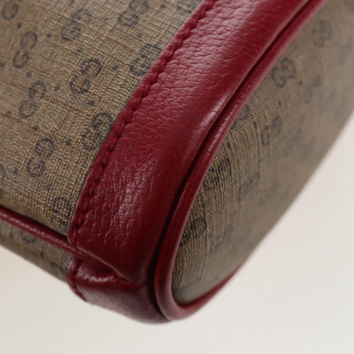 GUCCI Micro GG Doraemon Shoulder Bag PVC Beige Gold Tone 647801 Auth 206889M
