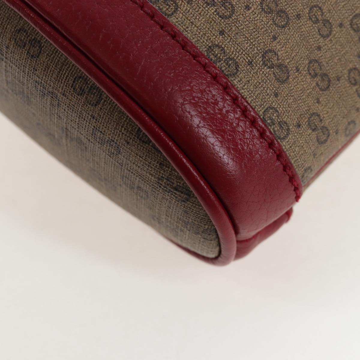 GUCCI Micro GG Doraemon Shoulder Bag PVC Beige Gold Tone 647801 Auth 206889M