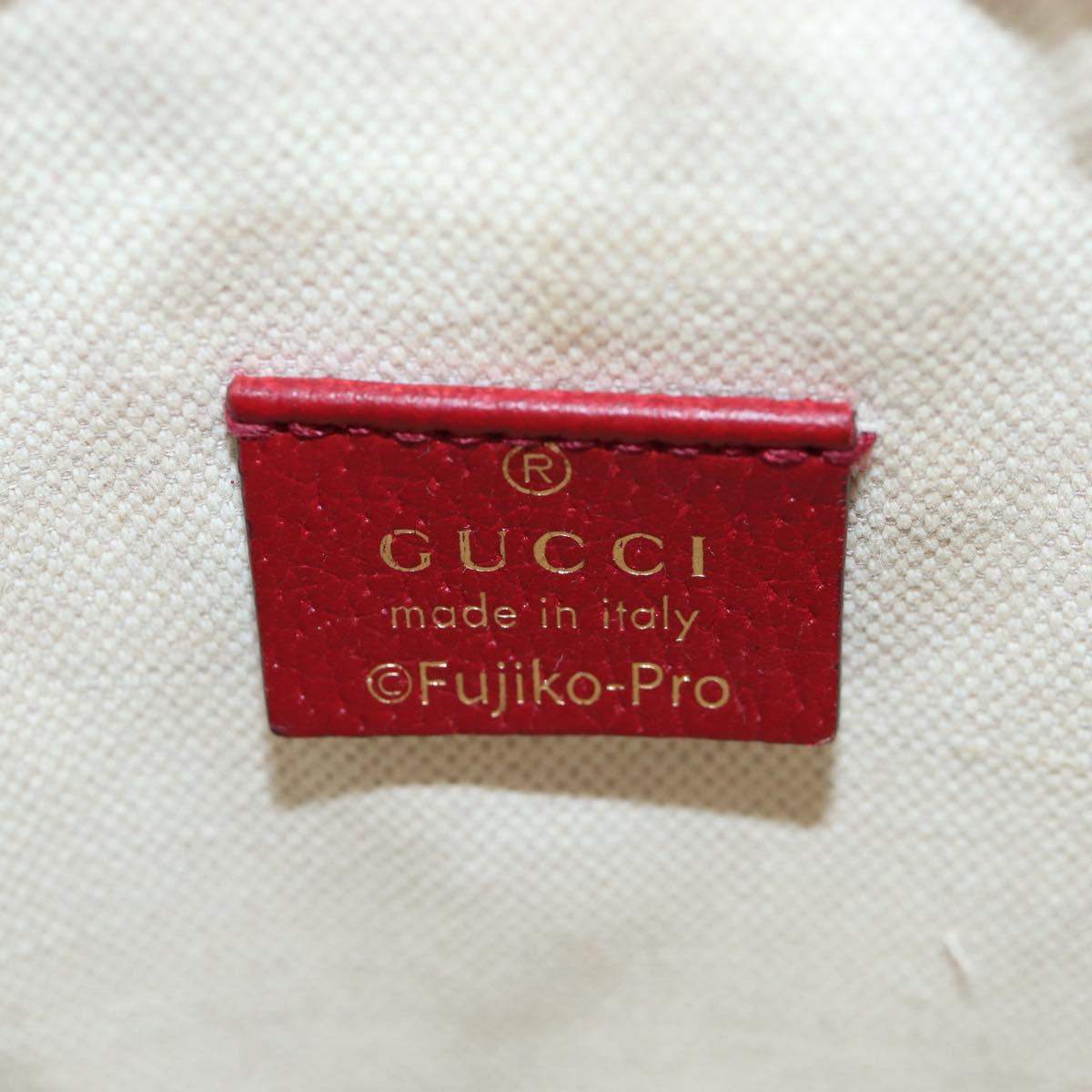 GUCCI Micro GG Doraemon Shoulder Bag PVC Beige Gold Tone 647801 Auth 206889M
