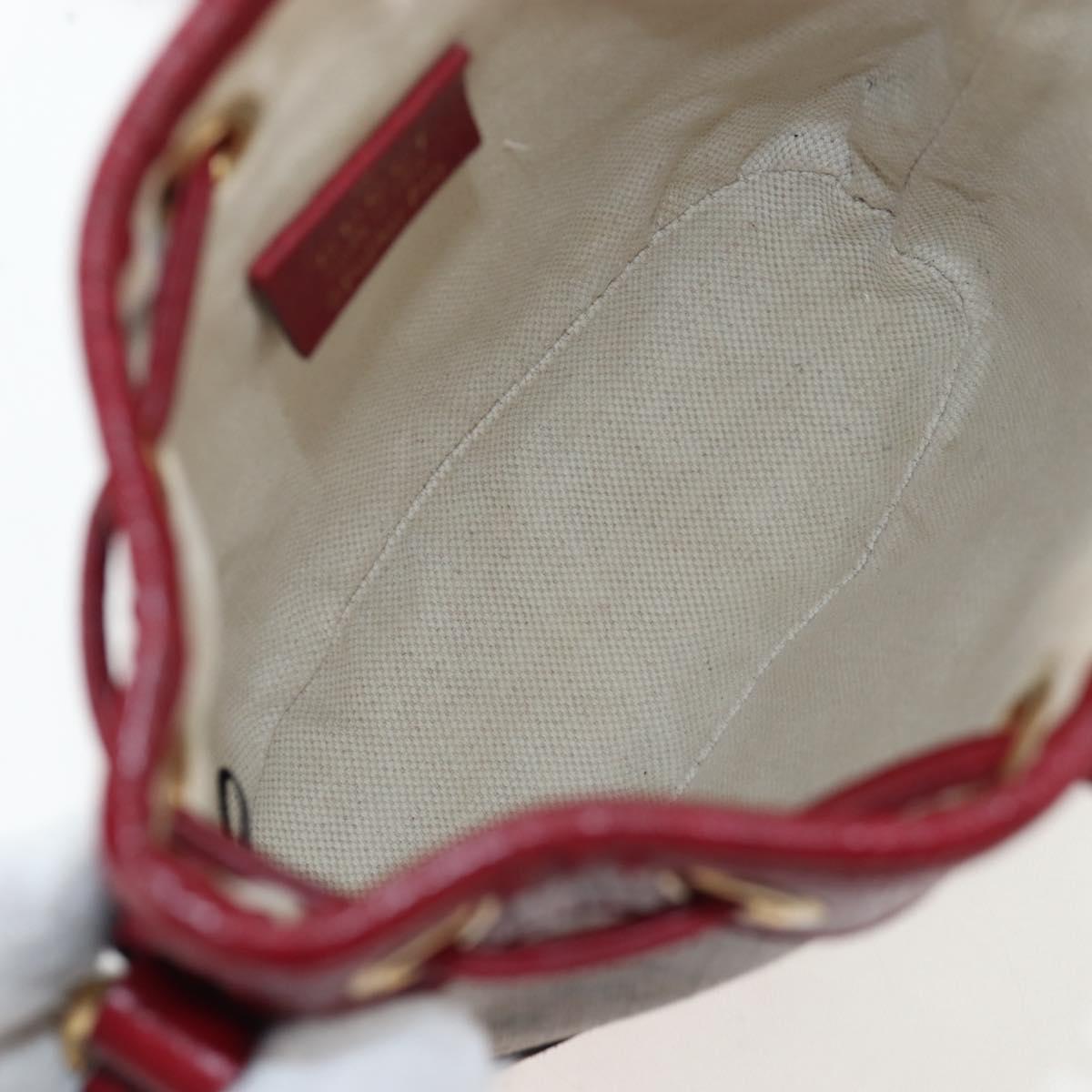 GUCCI Micro GG Doraemon Shoulder Bag PVC Beige Gold Tone 647801 Auth 206889M