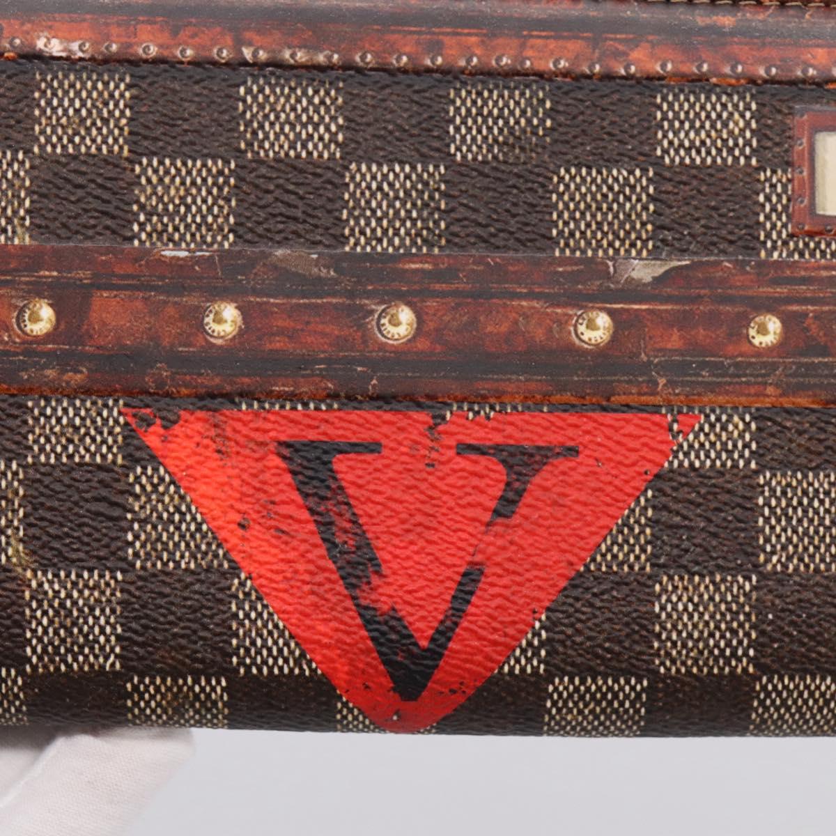 LOUIS VUITTON Damier Ebene Transformed Zippy Long Wallet M63490 LV Auth 206899M