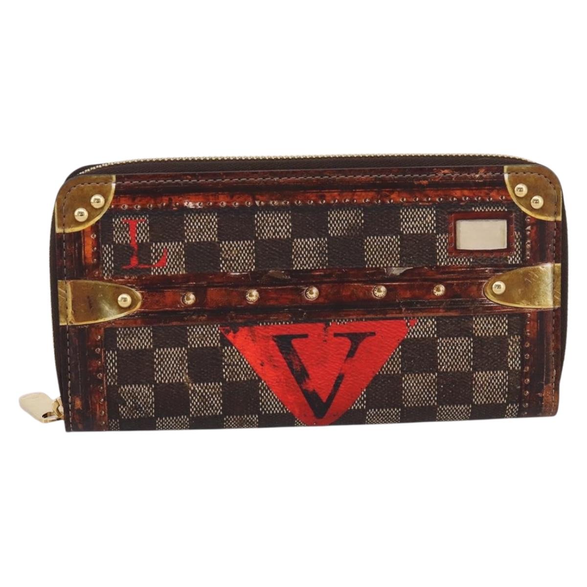LOUIS VUITTON Damier Ebene Transformed Zippy Long Wallet M63490 LV Auth 206899M