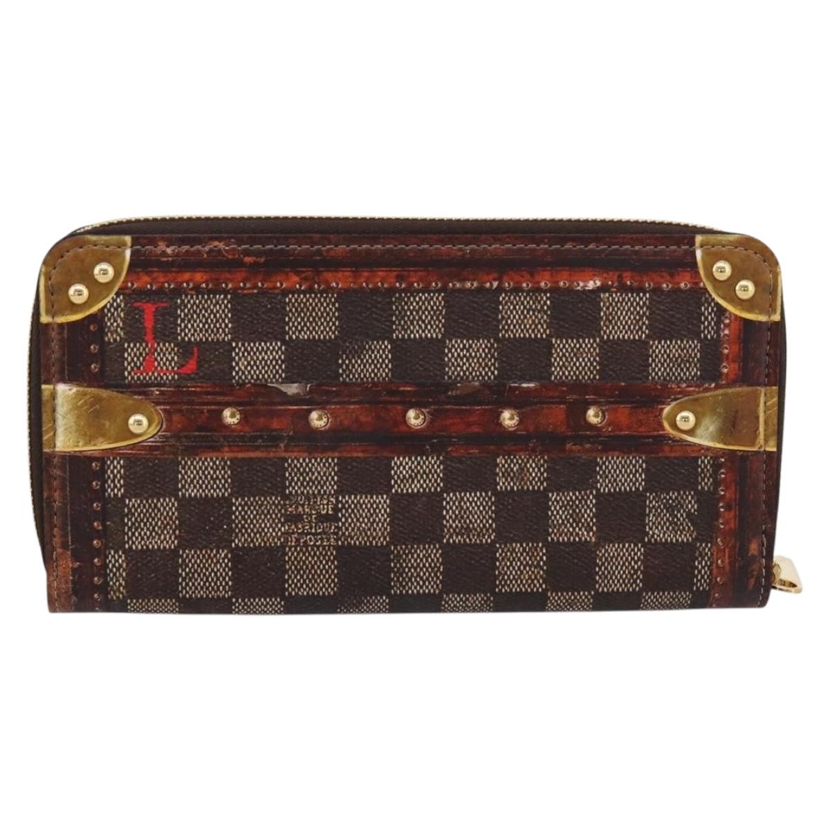LOUIS VUITTON Damier Ebene Transformed Zippy Long Wallet M63490 LV Auth 206899M