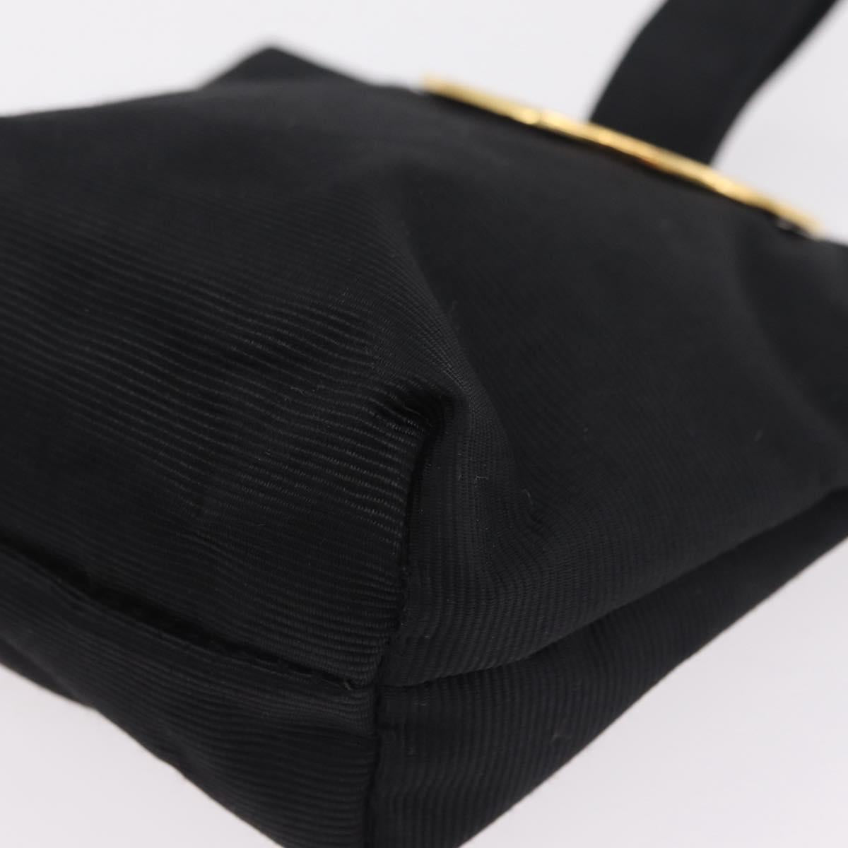 CELINE Circle Pouch Canvas Black Gold Auth 206900A