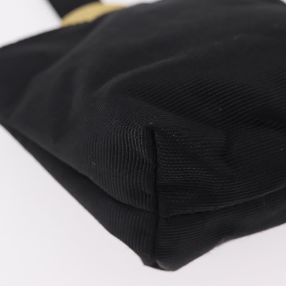 CELINE Circle Pouch Canvas Black Gold Auth 206900A