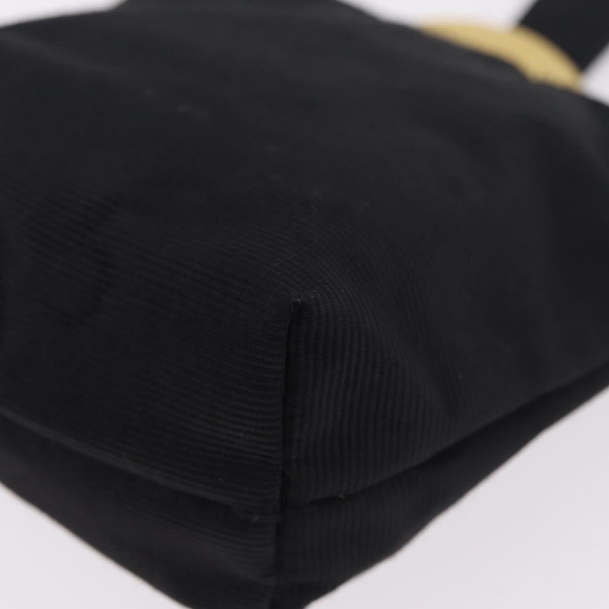 CELINE Circle Pouch Canvas Black Gold Auth 206900A