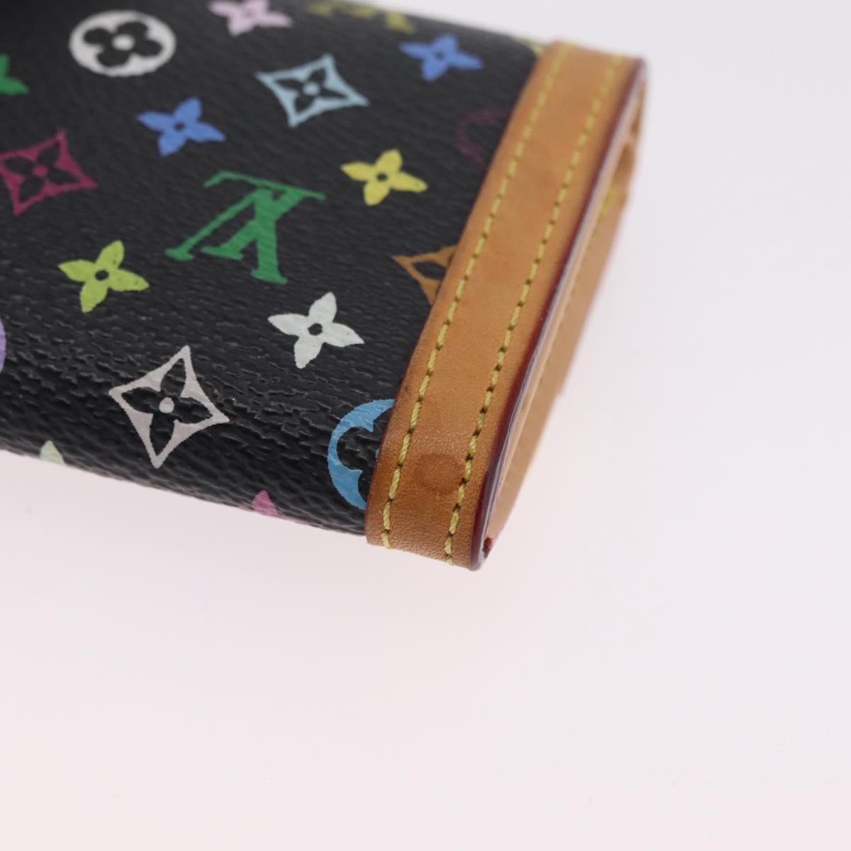 LOUIS VUITTON Monogram Multicolor Porte Monnaie Pla Black M92656 LV Auth 206901