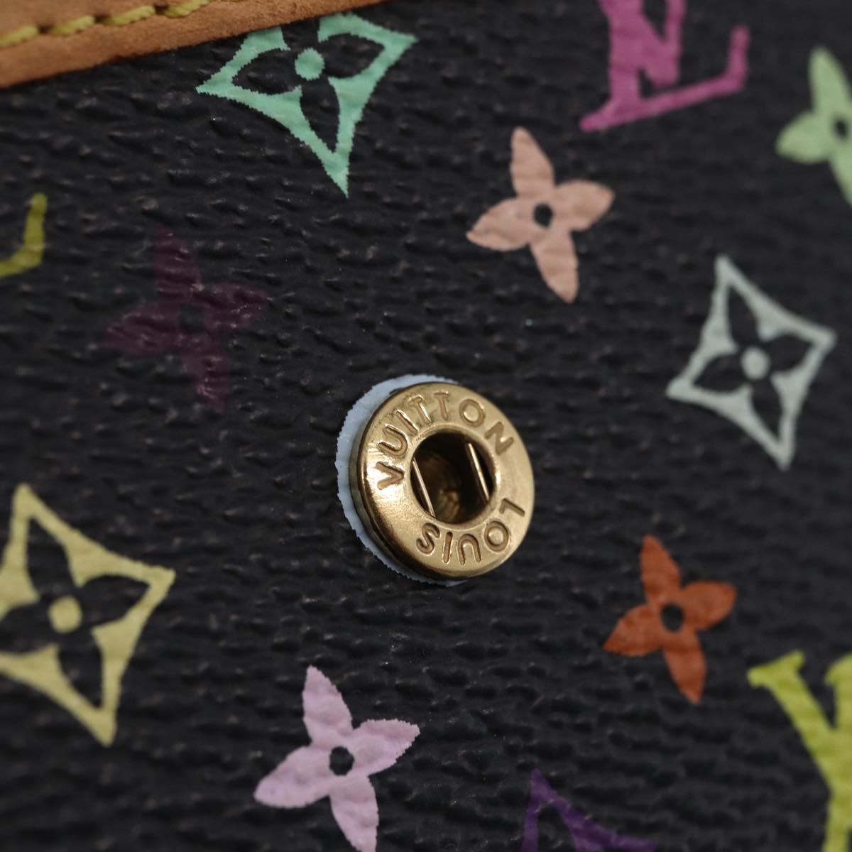 LOUIS VUITTON Monogram Multicolor Porte Monnaie Pla Black M92656 LV Auth 206901