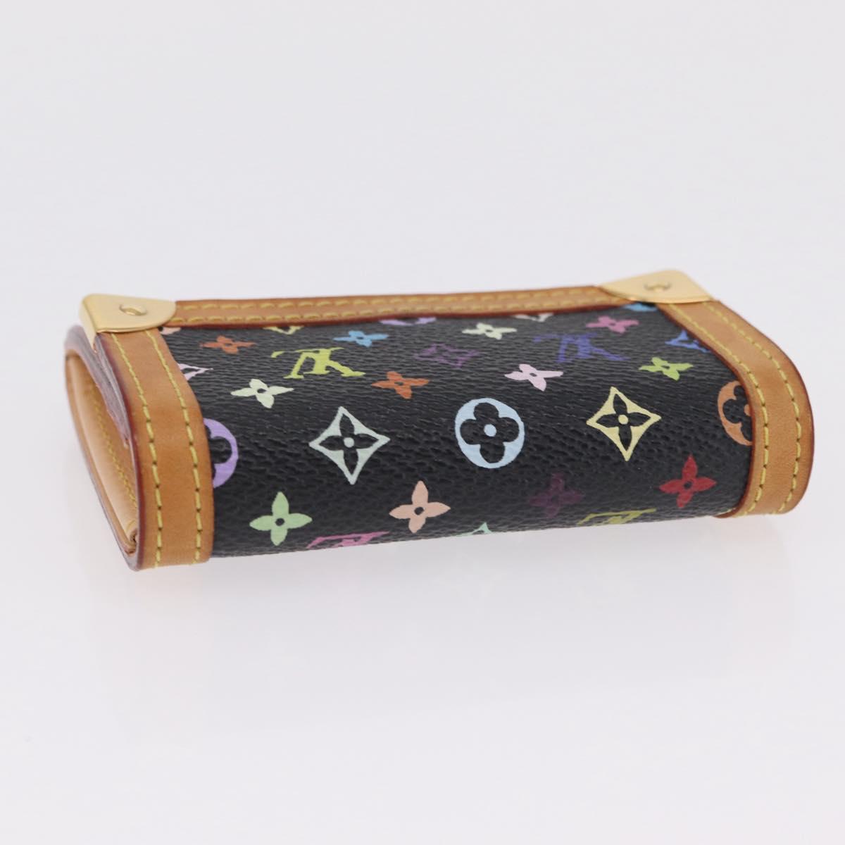 LOUIS VUITTON Monogram Multicolor Porte Monnaie Pla Black M92656 LV Auth 206901