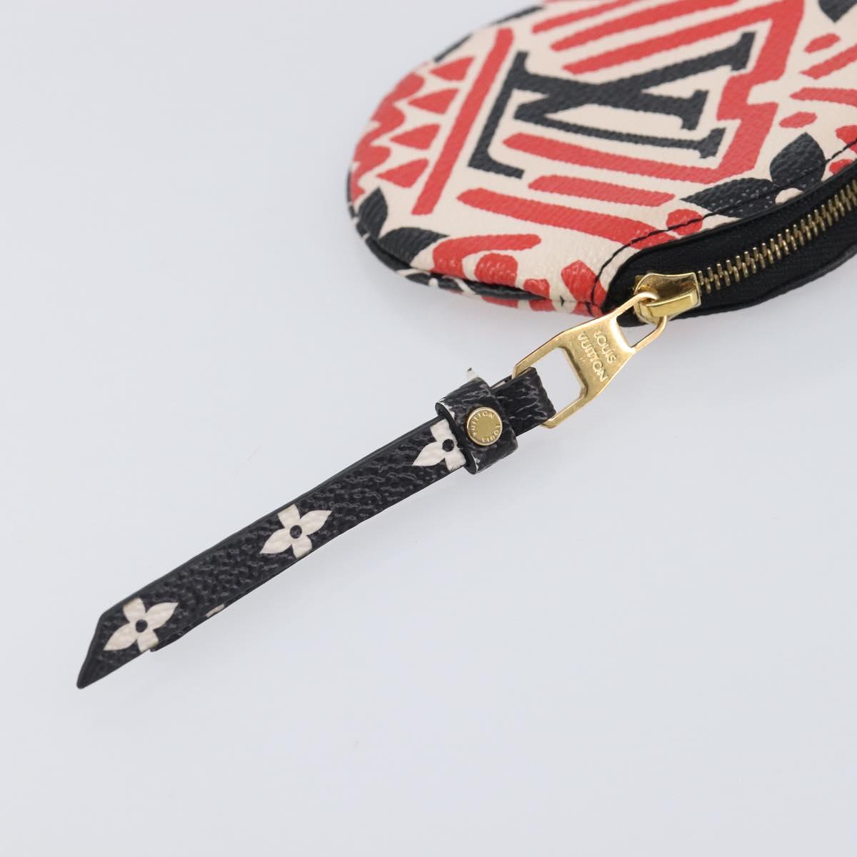 LOUIS VUITTON Monogram craft Porte Monnaie Ron Coin Purse Red M69505 LV Auth 206902A