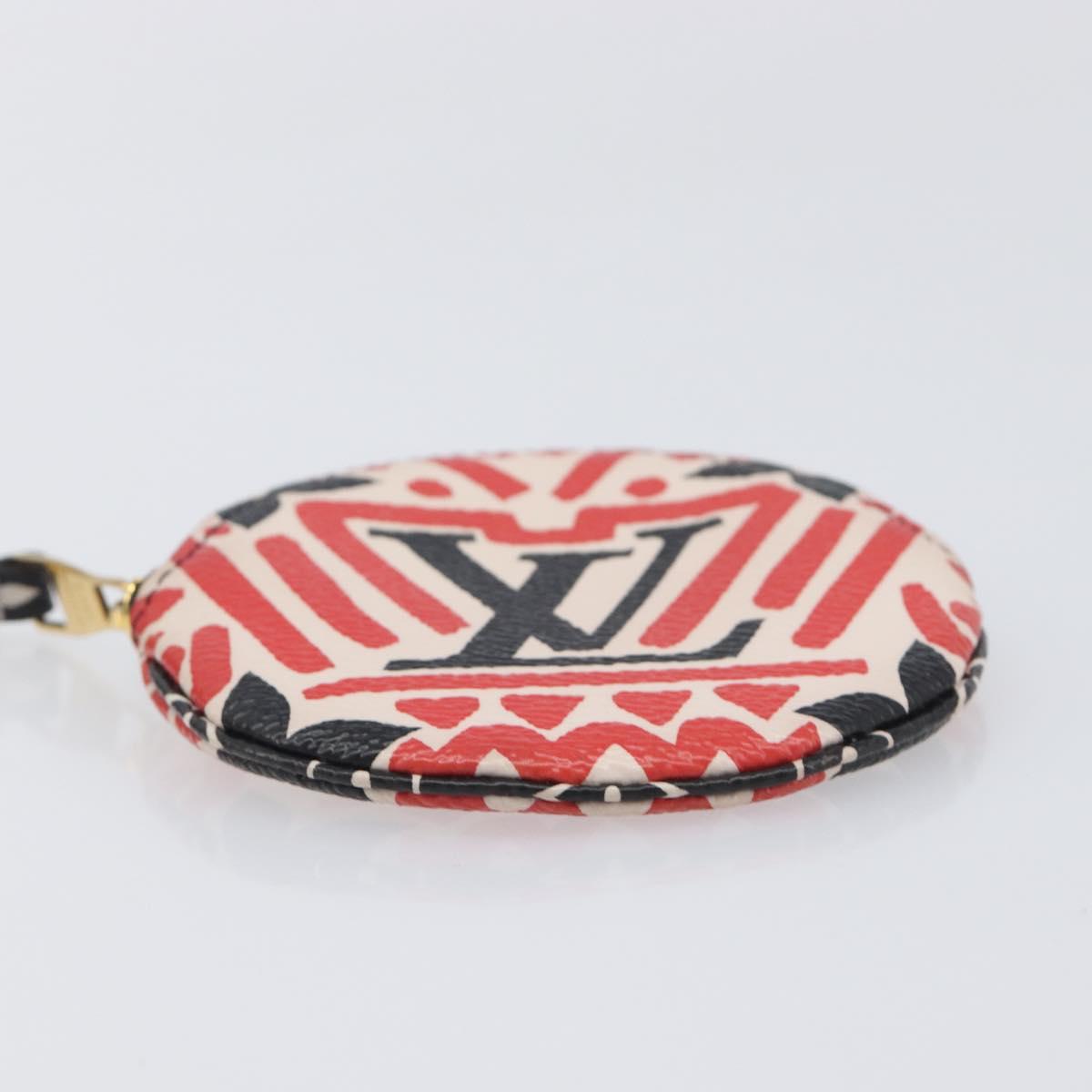 LOUIS VUITTON Monogram craft Porte Monnaie Ron Coin Purse Red M69505 LV Auth 206902A