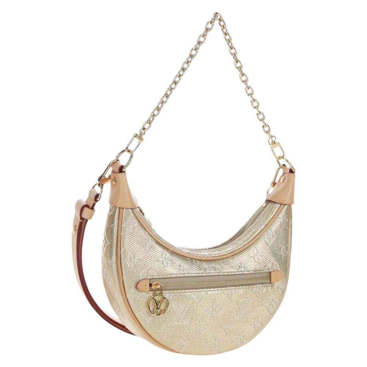 LOUIS VUITTON Monogram Laminated Jacquard Loop Bag Gold M22928 LV Auth 206919SM