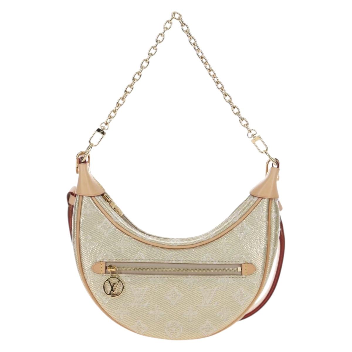 LOUIS VUITTON Monogram Laminated Jacquard Loop Bag Gold M22928 LV Auth 206919SM