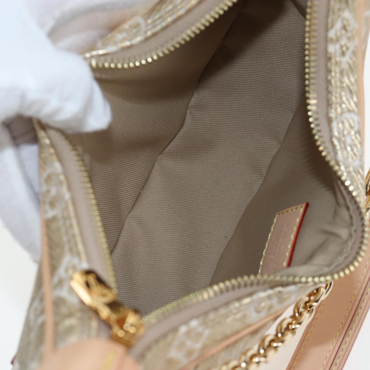 LOUIS VUITTON Monogram Laminated Jacquard Loop Bag Gold M22928 LV Auth 206919SM