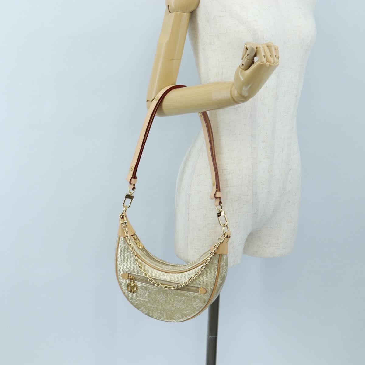 LOUIS VUITTON Monogram Laminated Jacquard Loop Bag Gold M22928 LV Auth 206919SM