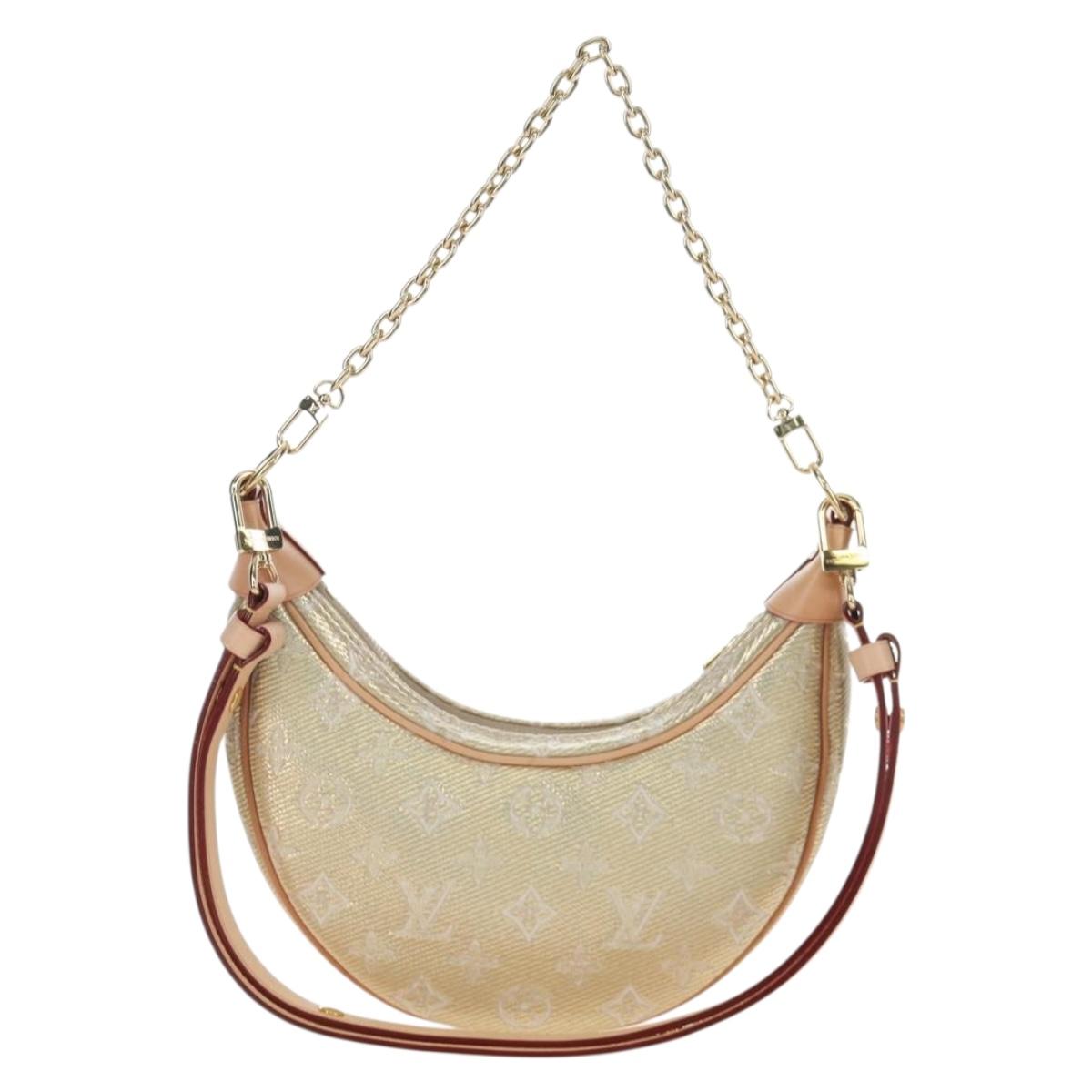 LOUIS VUITTON Monogram Laminated Jacquard Loop Bag Gold M22928 LV Auth 206919SM