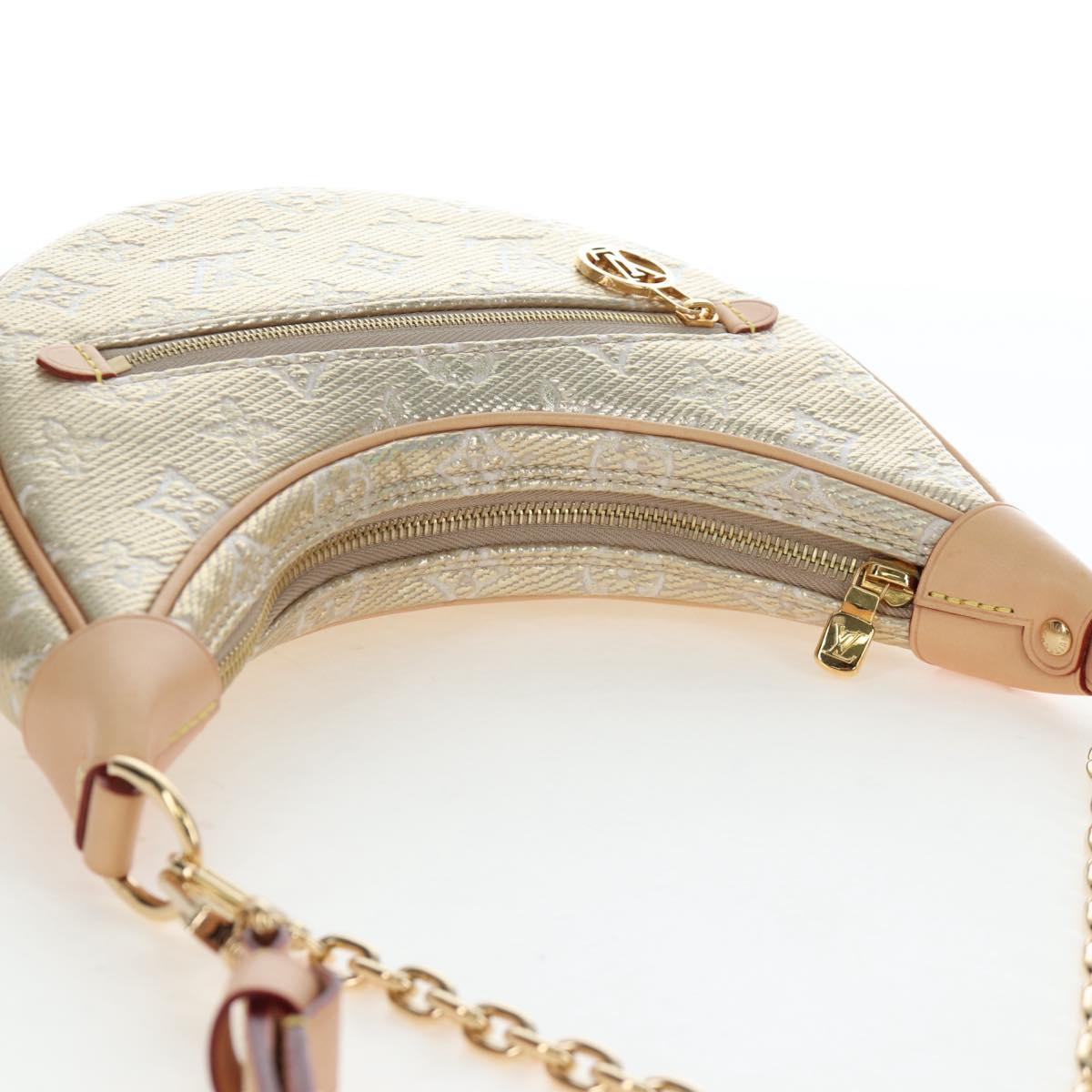 LOUIS VUITTON Monogram Laminated Jacquard Loop Bag Gold M22928 LV Auth 206919SM