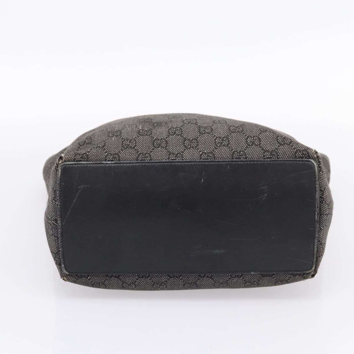 GUCCI GG Canvas Tote Bag Gray Silver 31243 Auth 206920