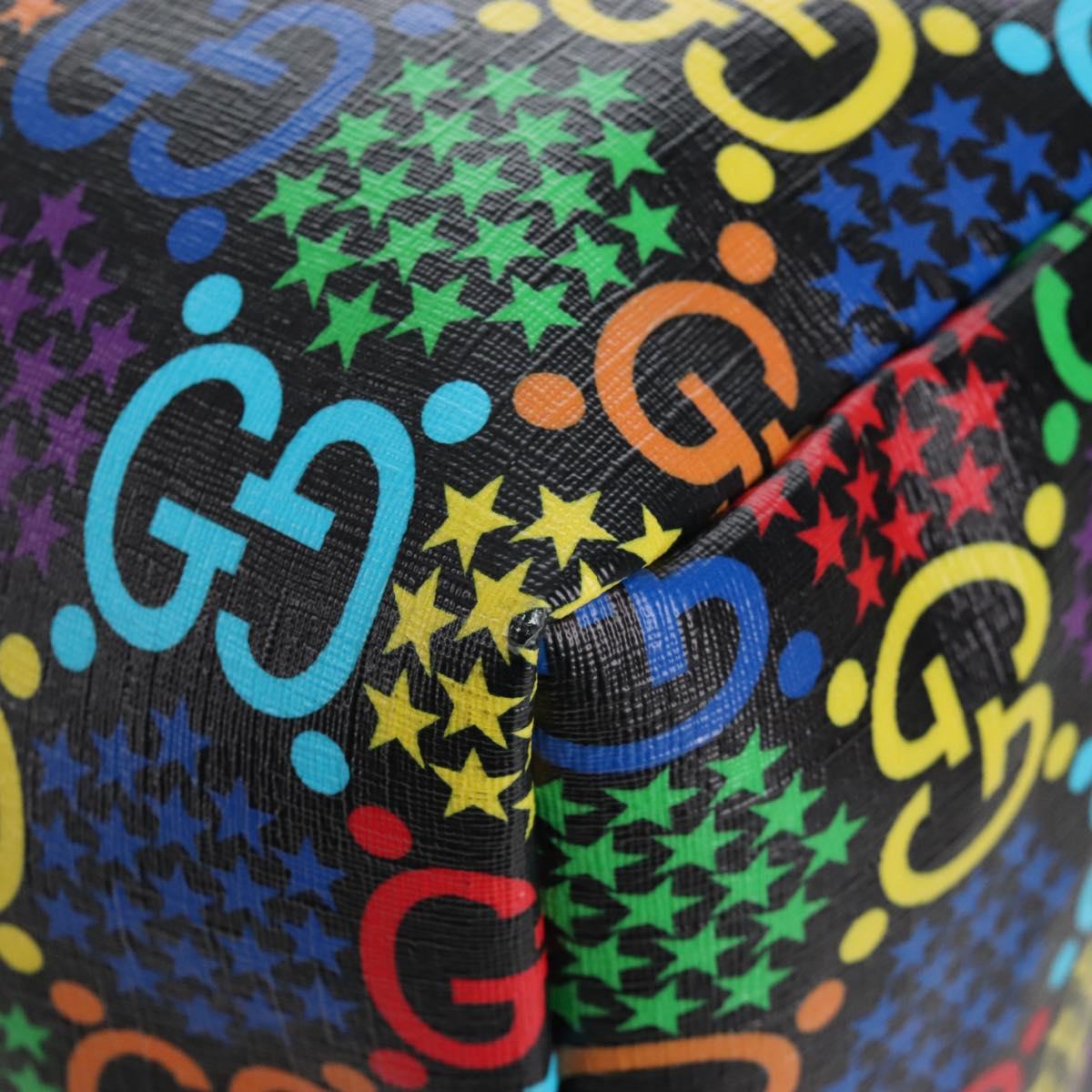 GUCCI GG Psychedelic Boston Bag PVC 2way Multicolor Silver 587866 Auth 206921SAM