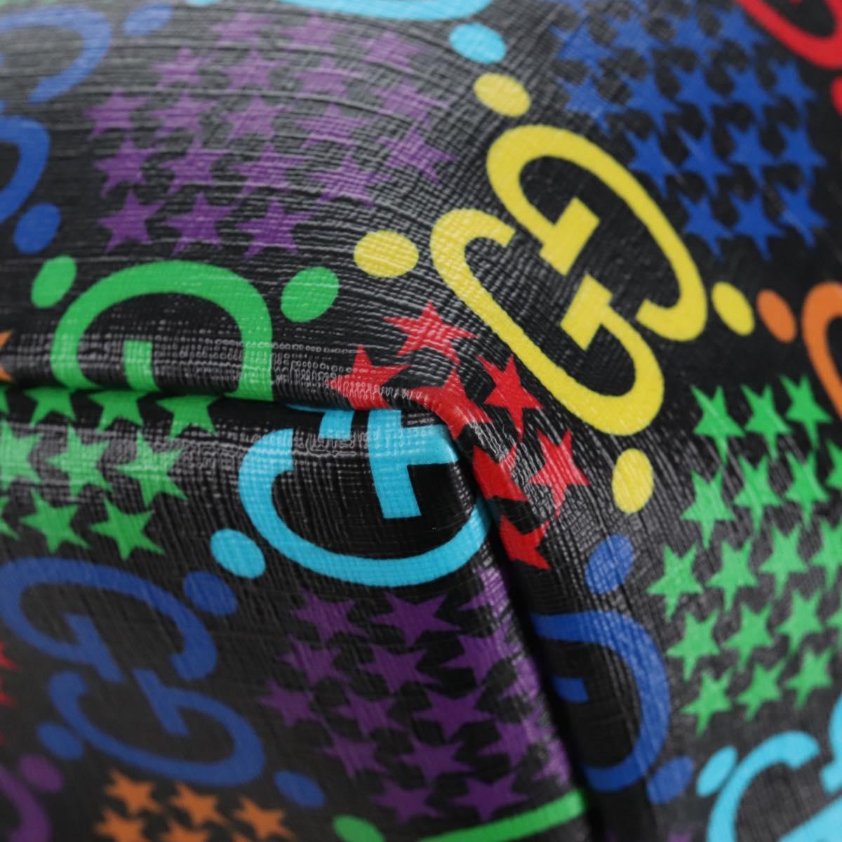 GUCCI GG Psychedelic Boston Bag PVC 2way Multicolor Silver 587866 Auth 206921SAM
