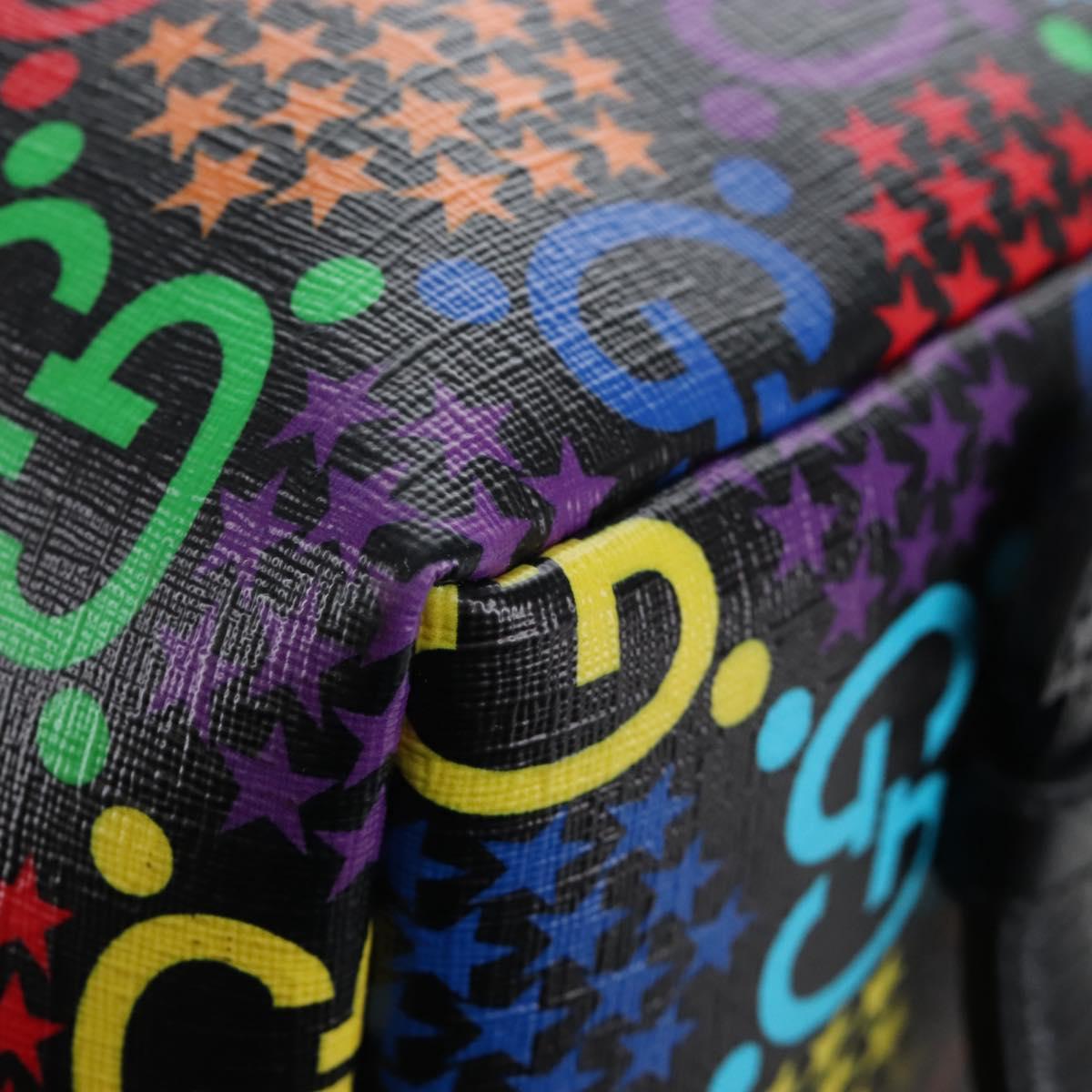 GUCCI GG Psychedelic Boston Bag PVC 2way Multicolor Silver 587866 Auth 206921SAM