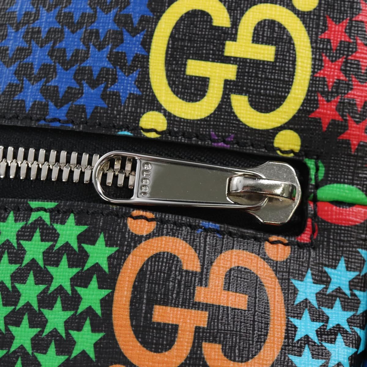 GUCCI GG Psychedelic Boston Bag PVC 2way Multicolor Silver 587866 Auth 206921SAM