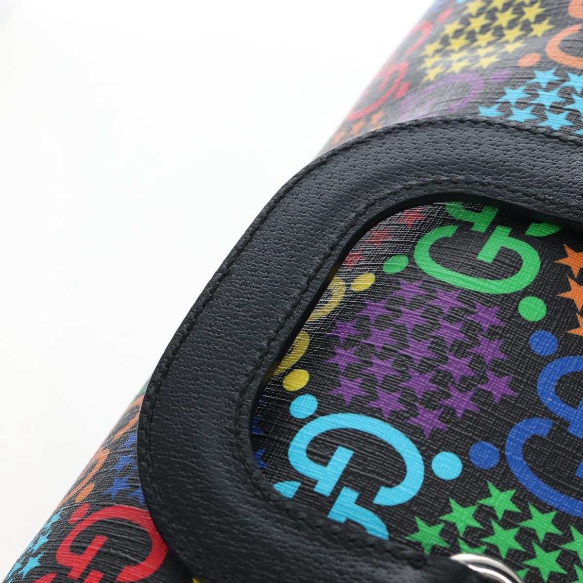 GUCCI GG Psychedelic Boston Bag PVC 2way Multicolor Silver 587866 Auth 206921SAM