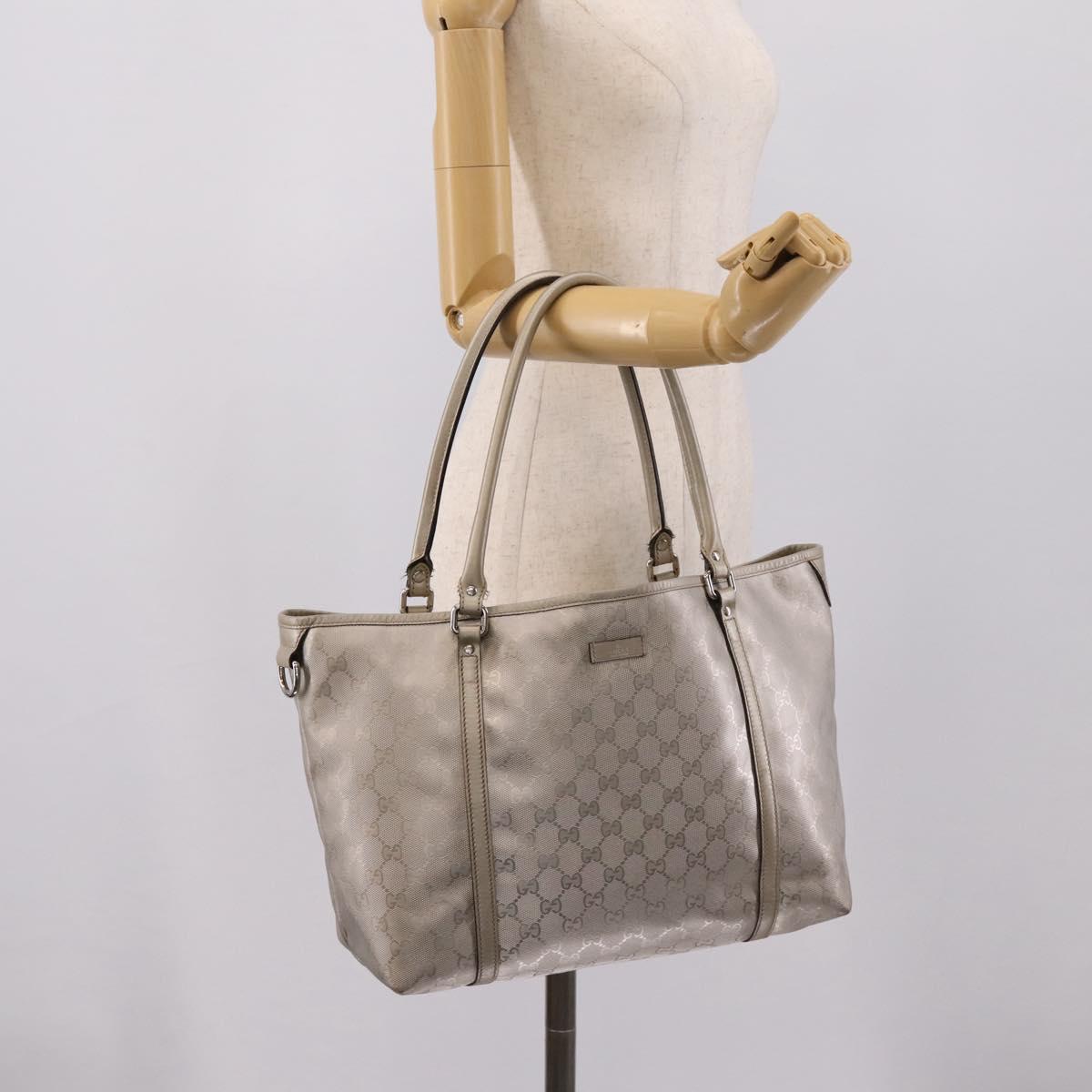 GUCCI GG Implementation Tote Bag PVC Champagne Gold 197953 Auth 206922