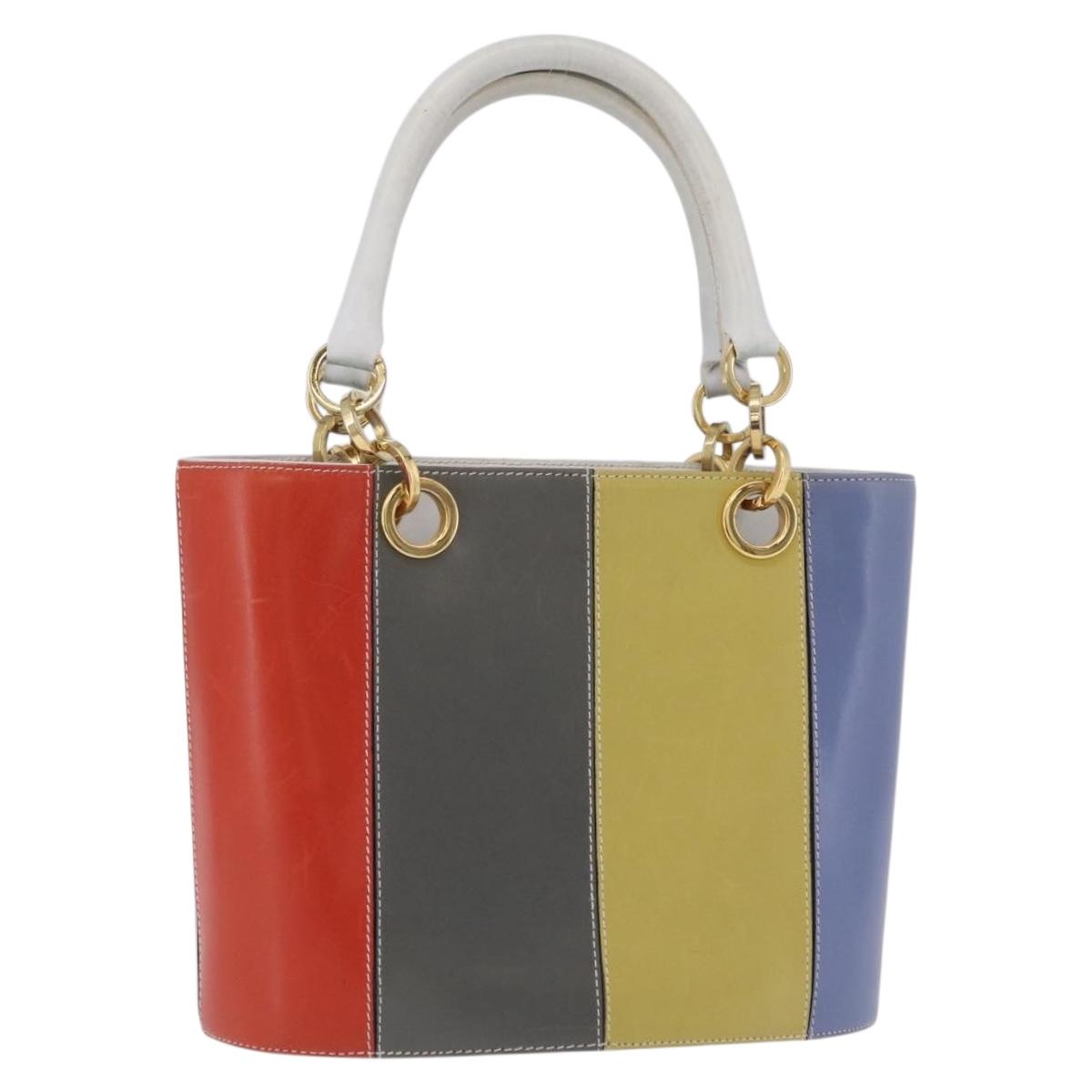 Salvatore Ferragamo Hand Bag Leather Multicolor Gold Auth 206927A