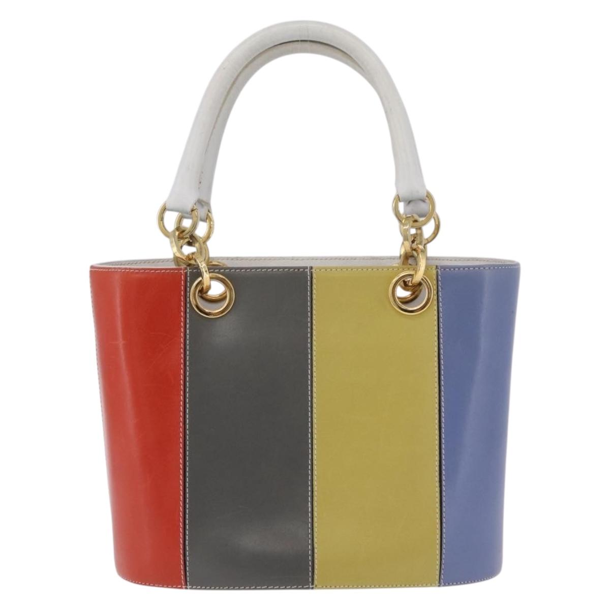 Salvatore Ferragamo Hand Bag Leather Multicolor Gold Auth 206927A