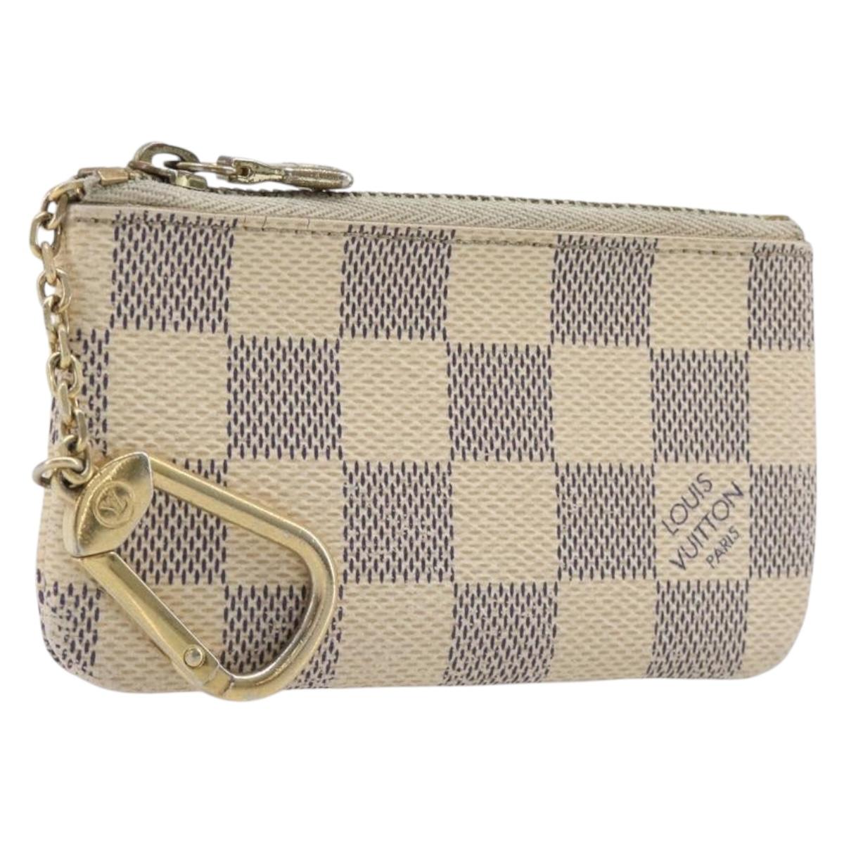 LOUIS VUITTON Damier Azur Pochette Cles Coin Purse N62659 LV Auth 206933