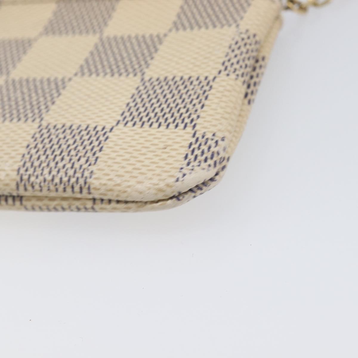 LOUIS VUITTON Damier Azur Pochette Cles Coin Purse N62659 LV Auth 206933