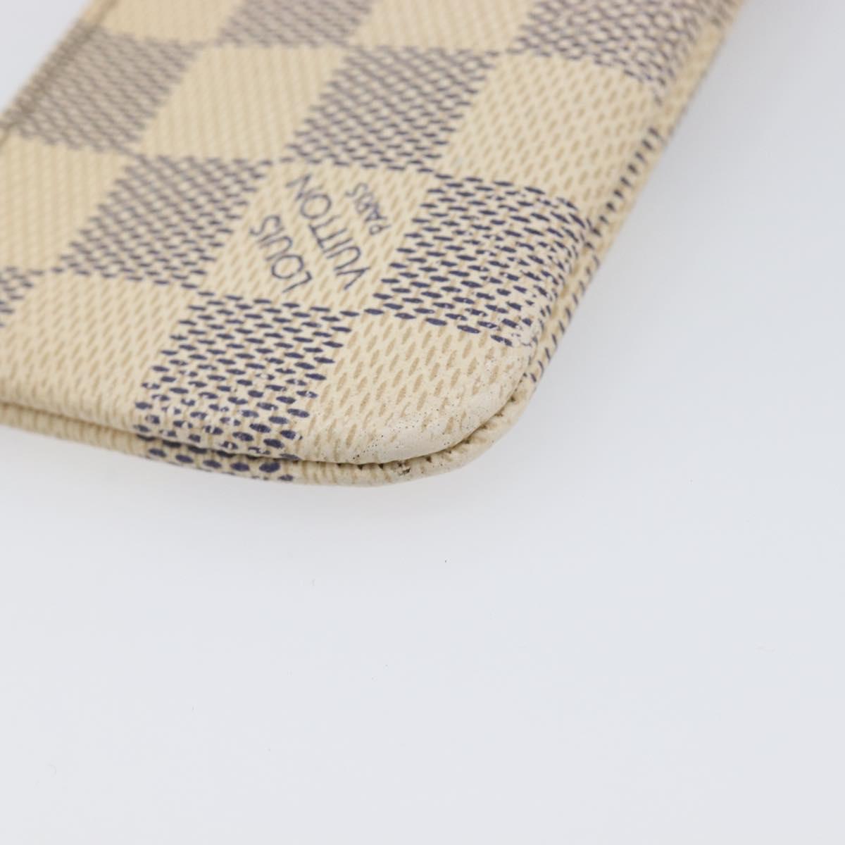 LOUIS VUITTON Damier Azur Pochette Cles Coin Purse N62659 LV Auth 206933