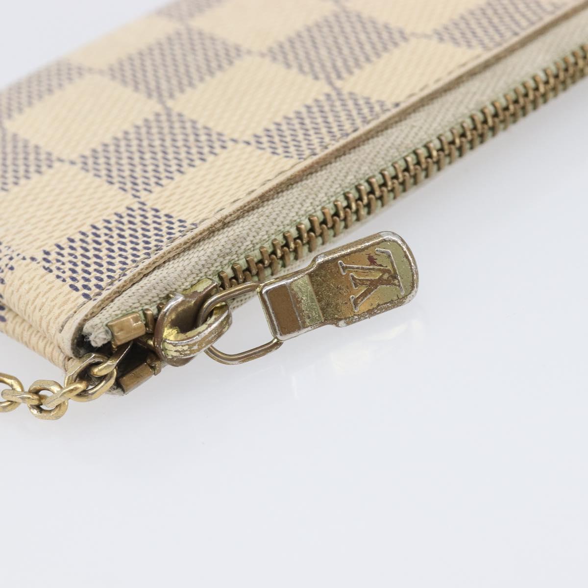 LOUIS VUITTON Damier Azur Pochette Cles Coin Purse N62659 LV Auth 206933