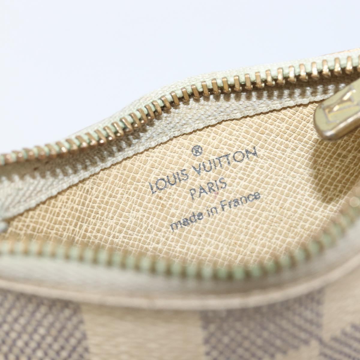 LOUIS VUITTON Damier Azur Pochette Cles Coin Purse N62659 LV Auth 206933
