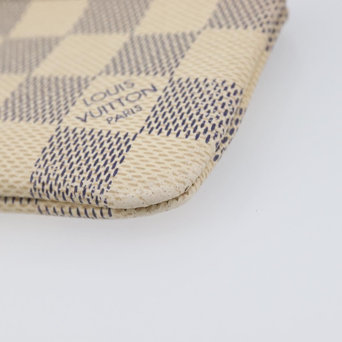 LOUIS VUITTON Damier Azur Pochette Cles Coin Purse N62659 LV Auth 206933