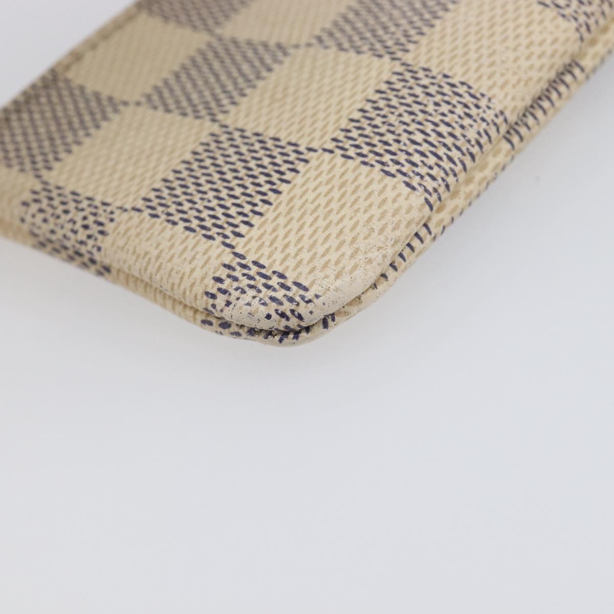 LOUIS VUITTON Damier Azur Pochette Cles Coin Purse N62659 LV Auth 206933