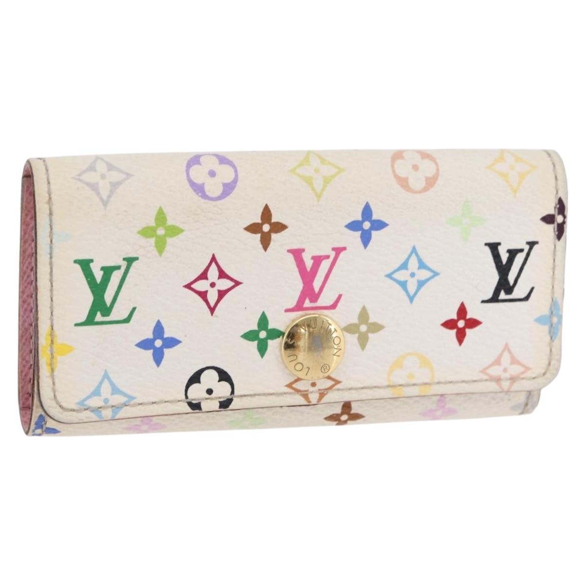 LOUIS VUITTON Monogram Multicolor Multicles 4 Key Case White M93731 Auth 206934