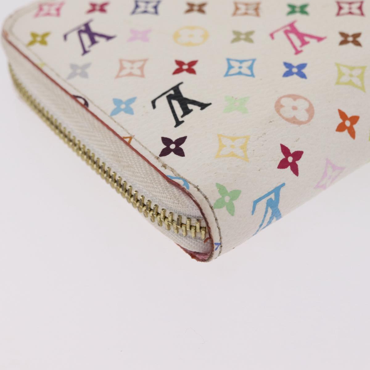 LOUIS VUITTON Monogram Multicolor Zippy Long Wallet White M60241 LV Auth 206935