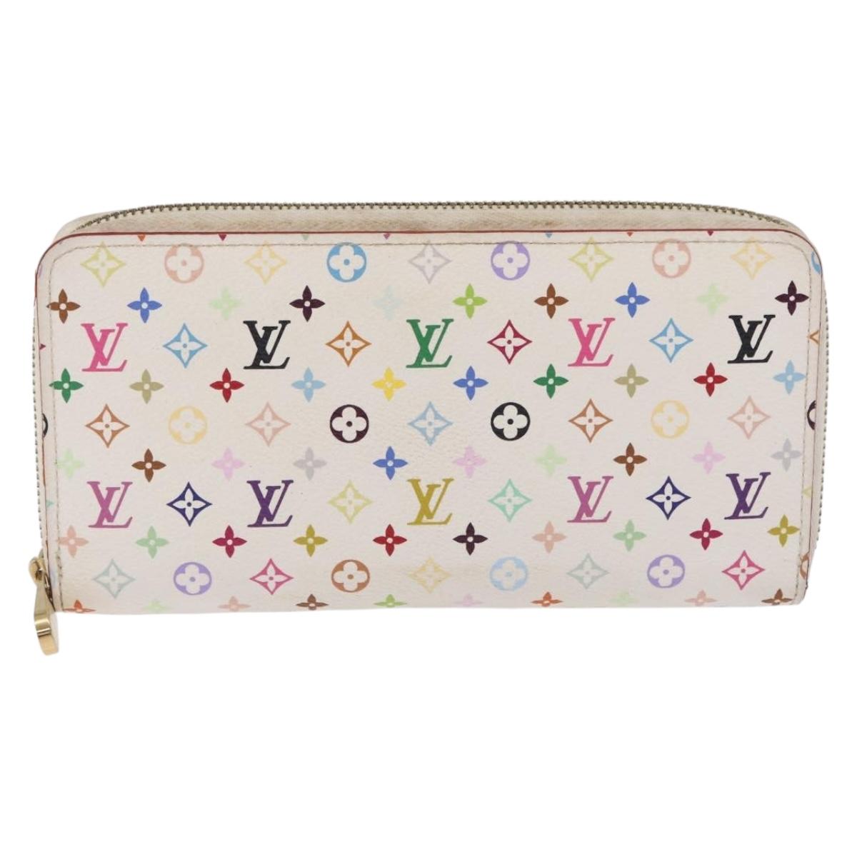 LOUIS VUITTON Monogram Multicolor Zippy Long Wallet White M60241 LV Auth 206935