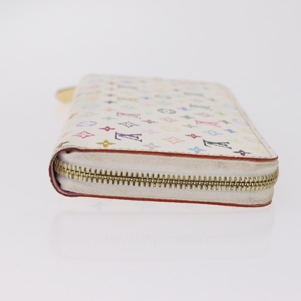 LOUIS VUITTON Monogram Multicolor Zippy Long Wallet White M60241 LV Auth 206935
