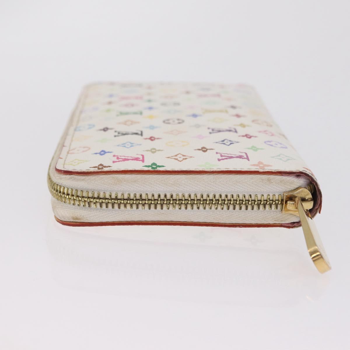 LOUIS VUITTON Monogram Multicolor Zippy Long Wallet White M60241 LV Auth 206935