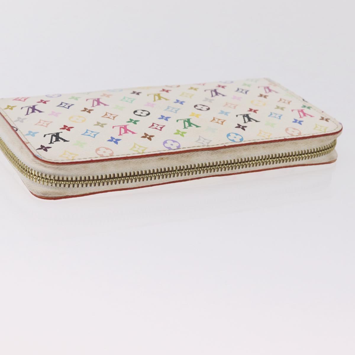 LOUIS VUITTON Monogram Multicolor Zippy Long Wallet White M60241 LV Auth 206935